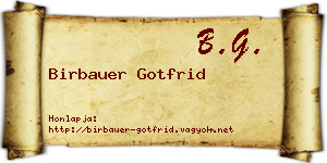 Birbauer Gotfrid névjegykártya